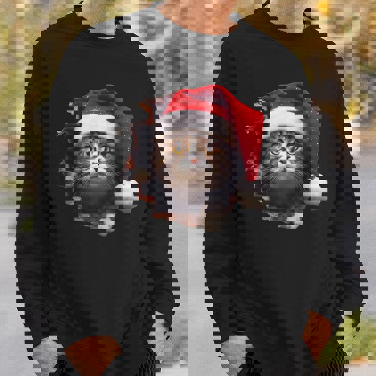 猫 クリスマス クリスマスパーティー スウェットシャツ 彼への贈り物