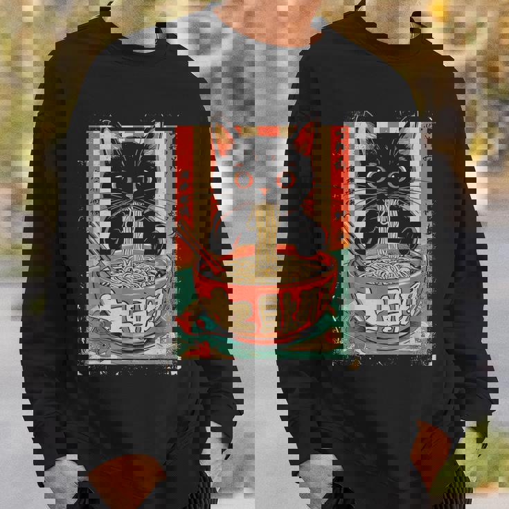 猫 ラーメン ヌードル 日本アニメ 漫画 ラーメン カワイイ 猫 スウェットシャツ 彼への贈り物