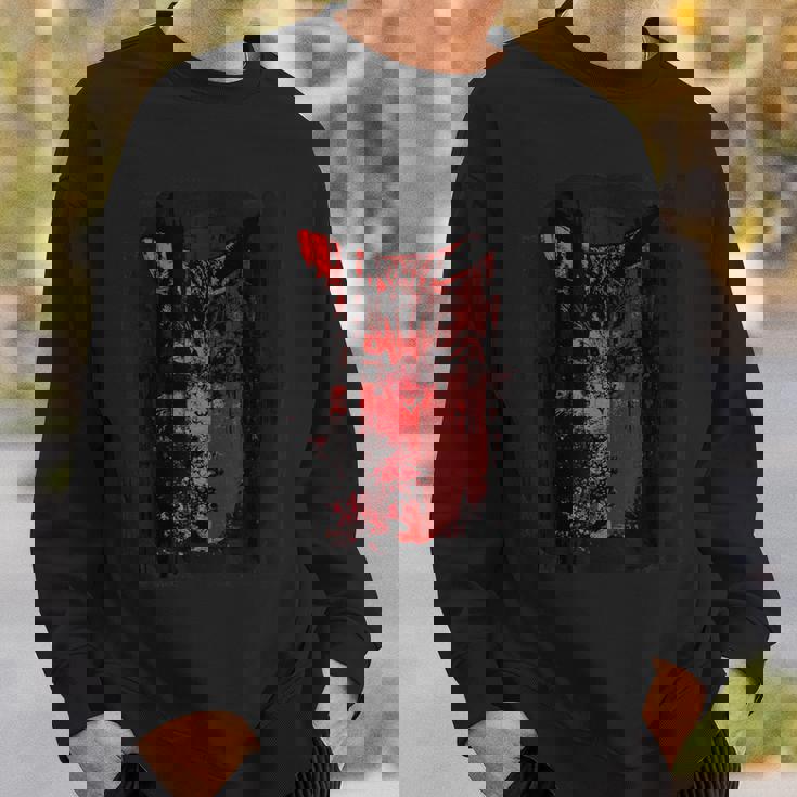 猫 ロックンロール パンク Rock モード系 ブランド おしゃれ かっこいい かわいい 大きいサイズ プリント Cat スウェットシャツ 彼への贈り物