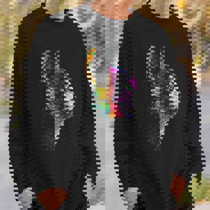 猫 動物 グラフィック アートワーク 猫 スウェットシャツ 彼への贈り物