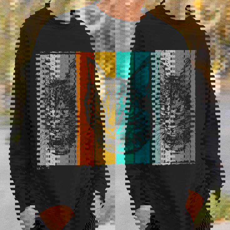 猫、レトロ スウェットシャツ 彼への贈り物