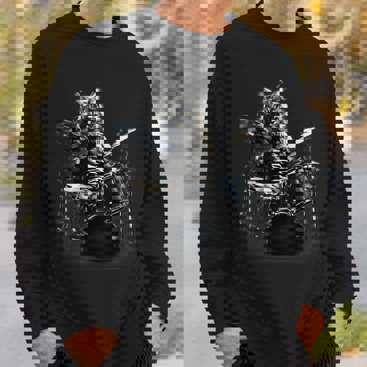 猫がドラムを叩く スウェットシャツ 彼への贈り物