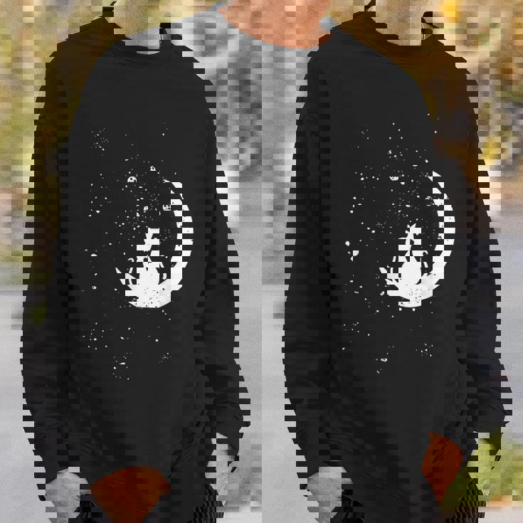 猫の家族 月の絵柄 メンズ レディース 子供 スウェットシャツ 彼への贈り物