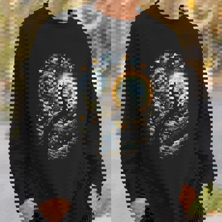 猫の星月夜 猫ヴァン・ゴッホ キャットアート キッズメンズ面白い猫 猫 スウェットシャツ 彼への贈り物