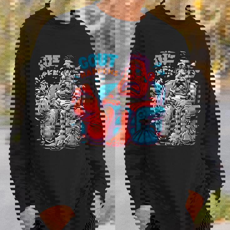 痛風が起こる 面白くて陽気な愚かな痛み むくみ スウェットシャツ 彼への贈り物