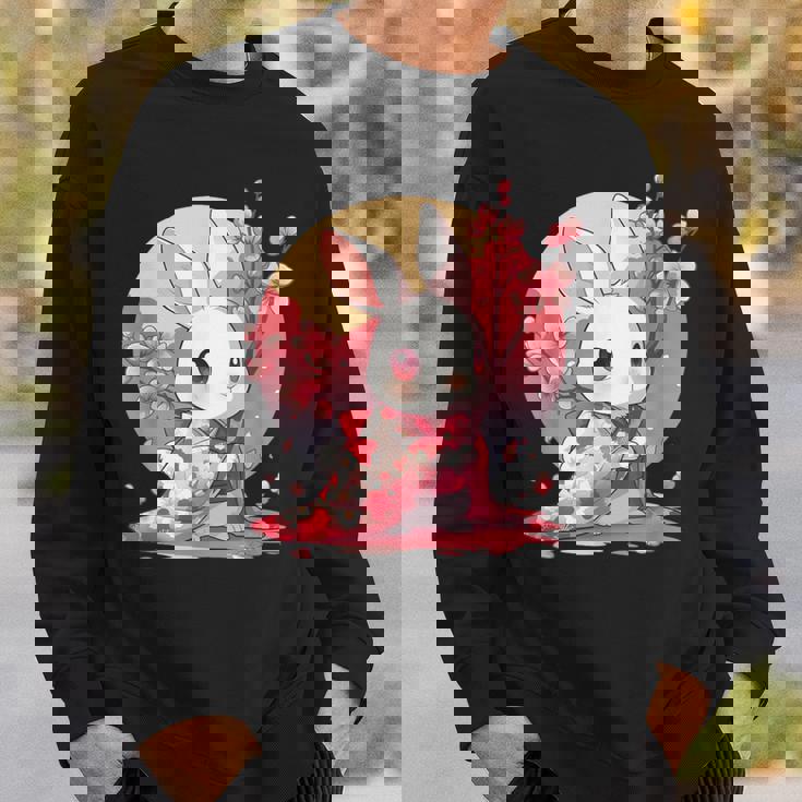 白うさぎの春のさくらアドベンチャー スウェットシャツ 彼への贈り物