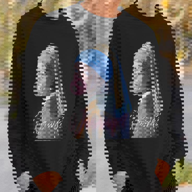 真珠の耳飾りの少女 フェルメール 面白い オルタード アート Wassup スウェットシャツ 彼への贈り物