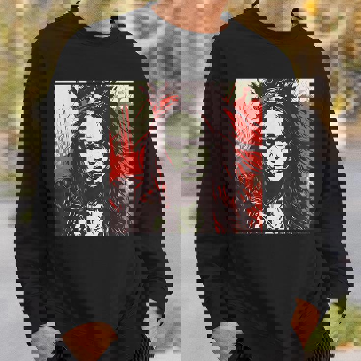 真面目な女王 野生の髪と尖った王冠 スウェットシャツ 彼への贈り物