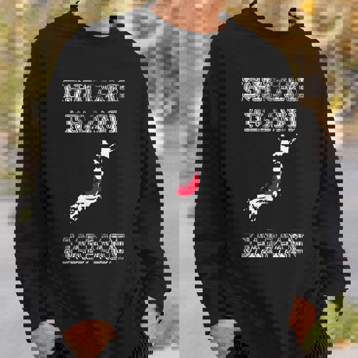 石垣島 日本 ヴィンテージ 日本 国旗 地図 デザイン スウェットシャツ 彼への贈り物