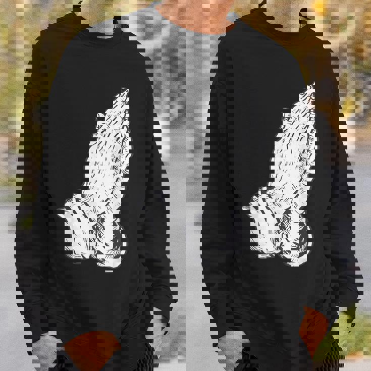 祈るイエスの手 スウェットシャツ 彼への贈り物