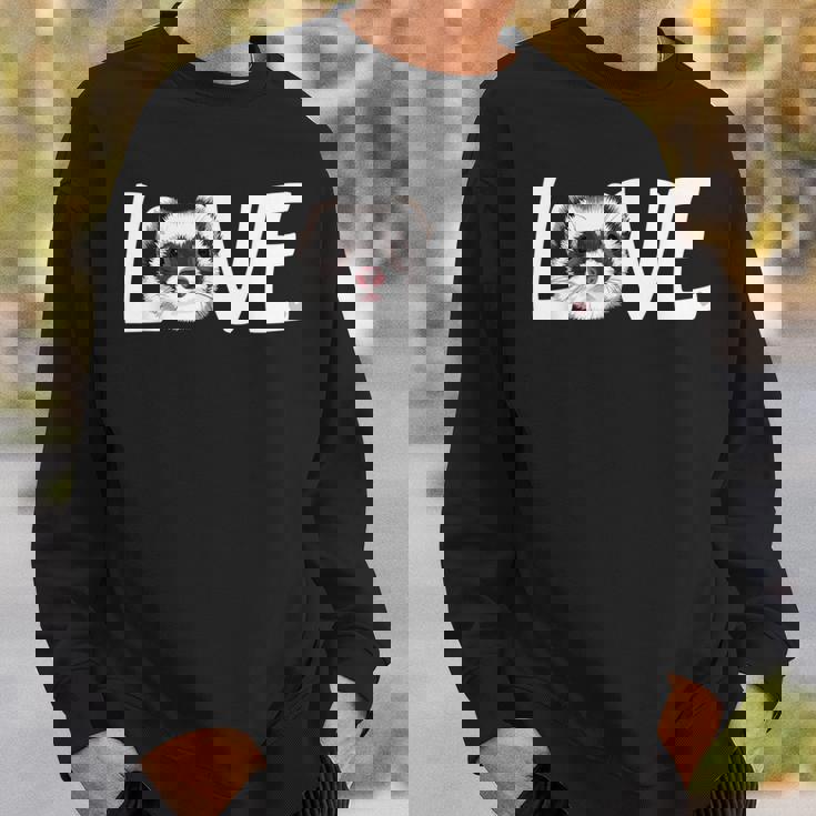 私はフェレットが大好きです Love Ferret スウェットシャツ 彼への贈り物