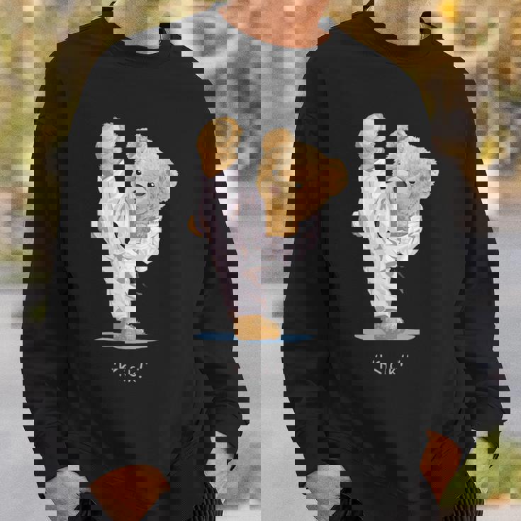 空手 子供用 テディベア テコンドー ボーイズ メンズ スウェットシャツ 彼への贈り物