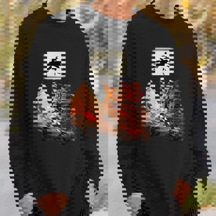 競馬 猫 ネコ 面白いtシャツ 馬tシャツ ウマ レース 馬 乗馬 メンズ おもしろグッズ ネタ 大人 男性 スウェットシャツ 彼への贈り物