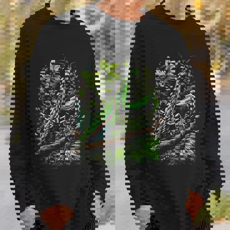 節足動物崇拝者 謎めいたカマキリ 水彩インク スウェットシャツ 彼への贈り物