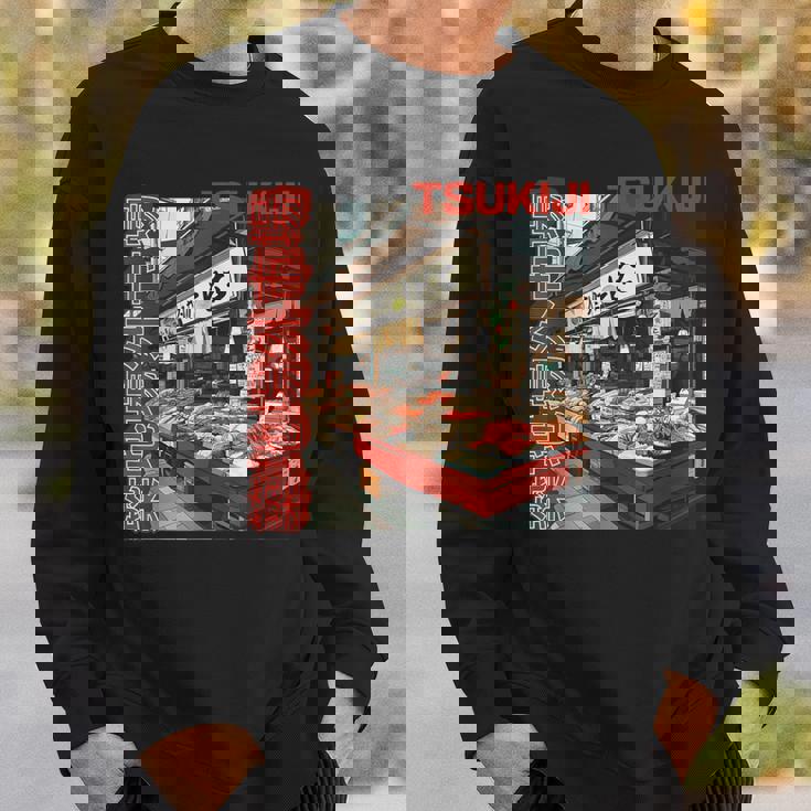 築地魚市場 日本 東京撮影 海鮮屋台 スウェットシャツ 彼への贈り物