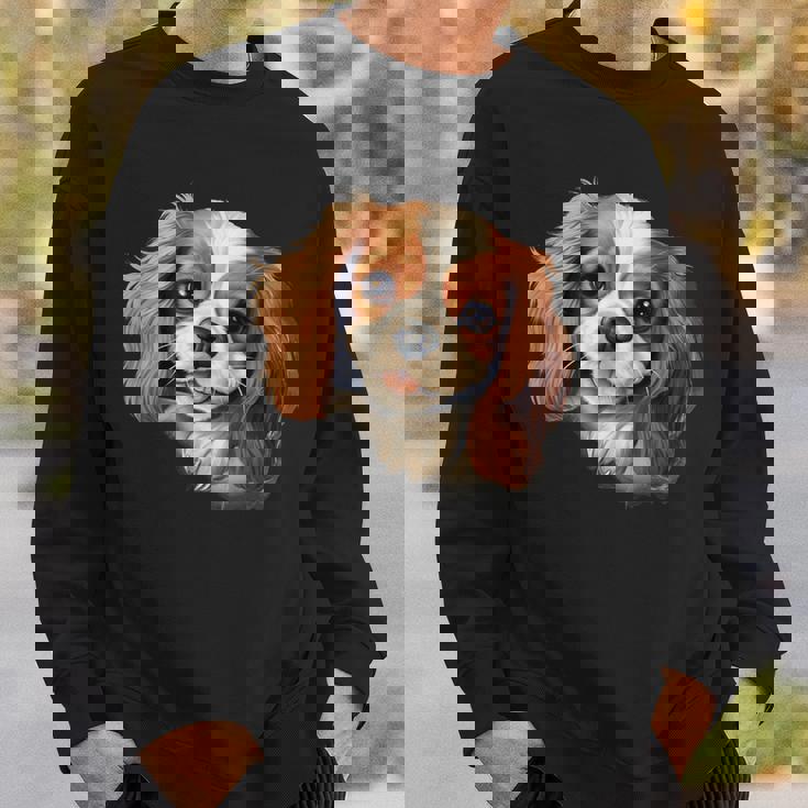 素敵で面白い覗き見犬 キャバリアキングチャールズスパニエル スウェットシャツ 彼への贈り物