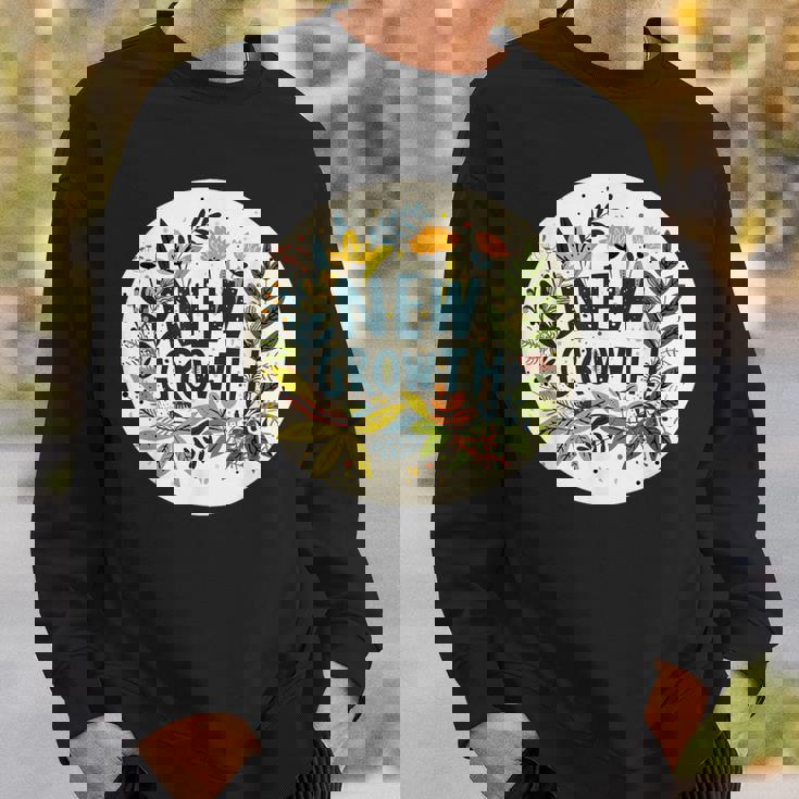 素敵な黄色い花と春の植物のための新しい成長スピーチ スウェットシャツ 彼への贈り物