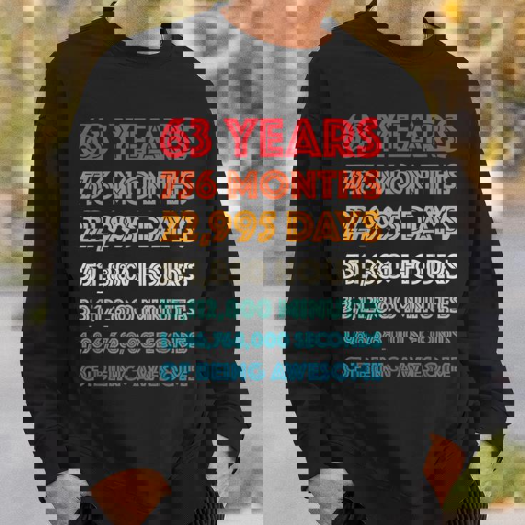 素晴らしい63歳の誕生日プレゼント 面白い レトロ 63歳の誕生日 スウェットシャツ 彼への贈り物