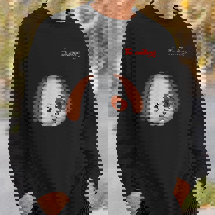 絵文字しかめっ面の怒った犬の顔 スウェットシャツ 彼への贈り物