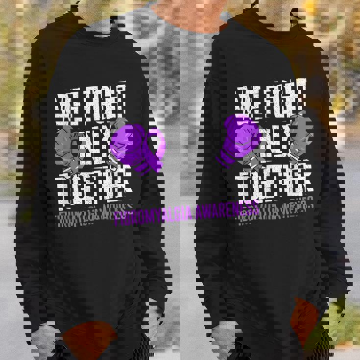 線維筋痛症啓発 パープルリボン We Fightonly Together スウェットシャツ 彼への贈り物