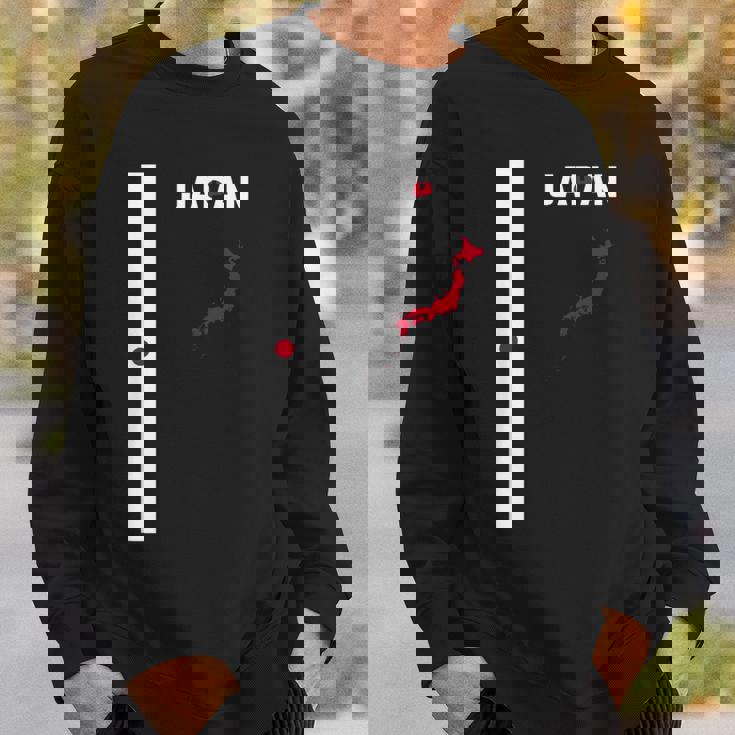 縦型日本国旗、文字「Japan」&シルエットマップ スウェットシャツ 彼への贈り物