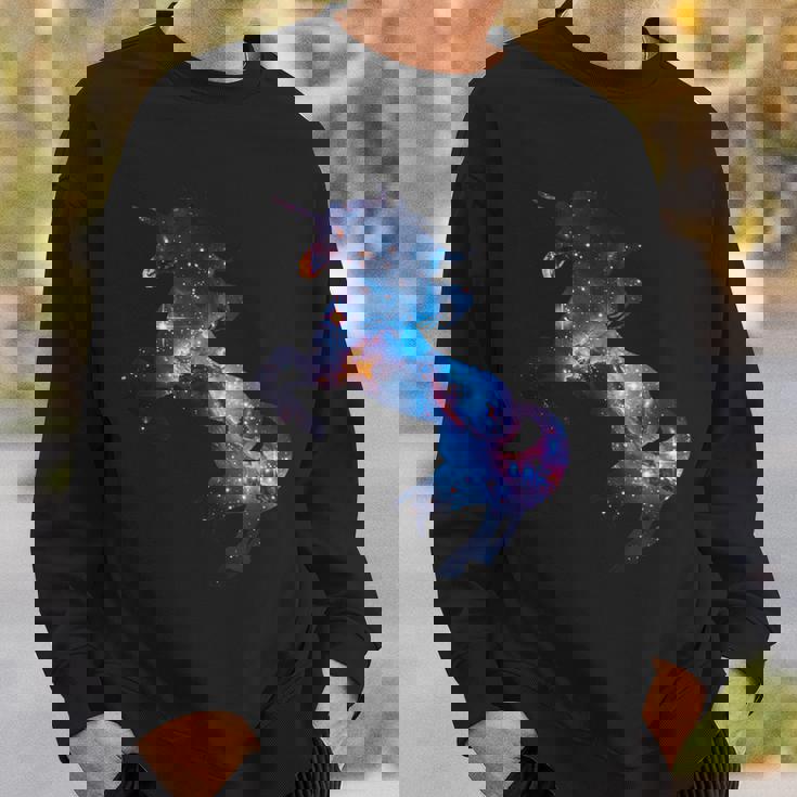 美的シルエット 夢のような宇宙 銀河 ユニコーン スウェットシャツ 彼への贈り物