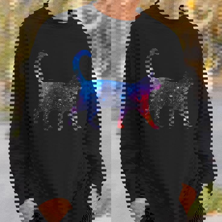 美的シルエット 星 宇宙 銀河 猫 スウェットシャツ 彼への贈り物