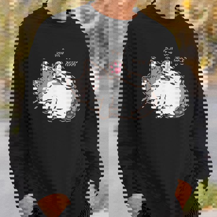 肉球を見せる猫ちゃん キジ白猫 猫好き 動物 かわいい おもしろ ネタ スウェットシャツ 彼への贈り物