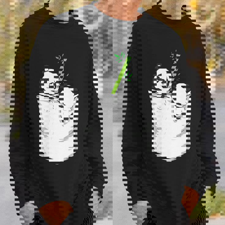 胸ポケットパンダ パンダ クマ スウェットシャツ 彼への贈り物