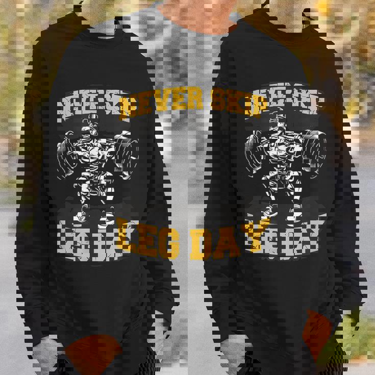 脚の日をスキップすることはありません 面白いワークアウト ジム メンズ ボディビル スウェットシャツ 彼への贈り物