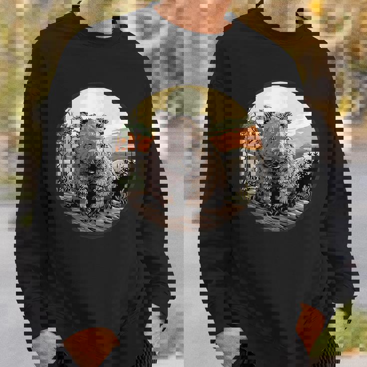 自然の中のウォンバット、ウォンバット スウェットシャツ 彼への贈り物