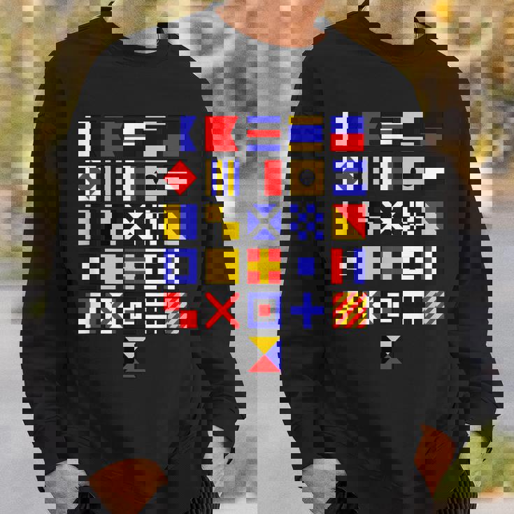 航海旗 アルファベット 国際海上信号旗 スウェットシャツ 彼への贈り物