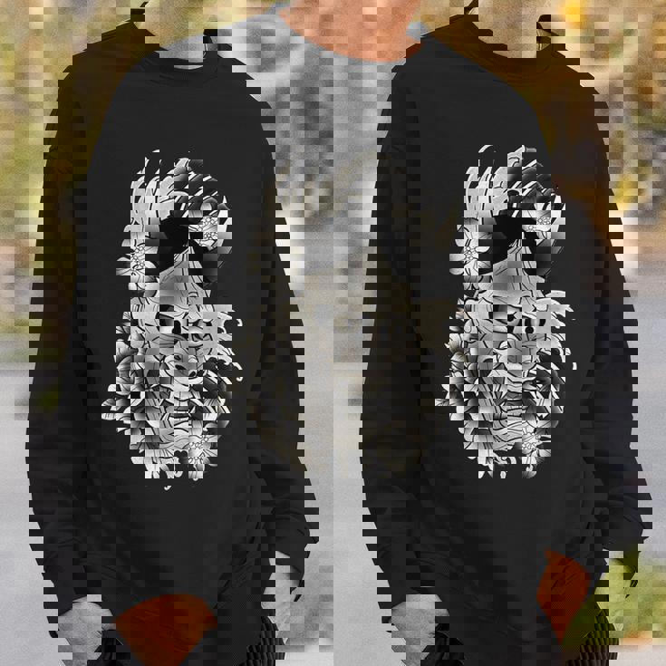 般若マスク 日本語 タトゥー フラッシュ スウェットシャツ 彼への贈り物