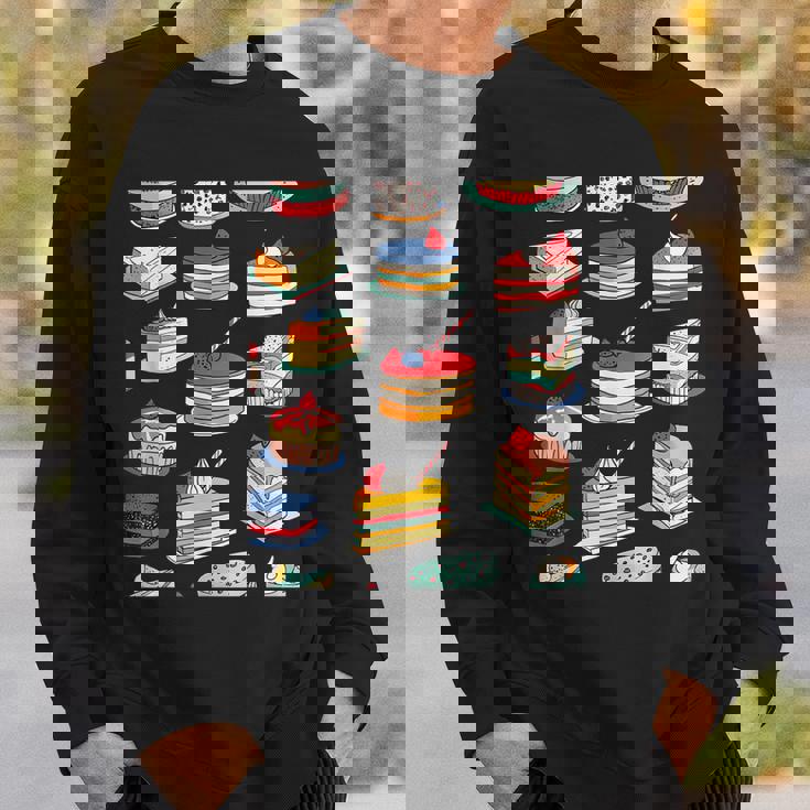 色鮮やかなケーキ柄 フーディー向け スウェットシャツ 彼への贈り物