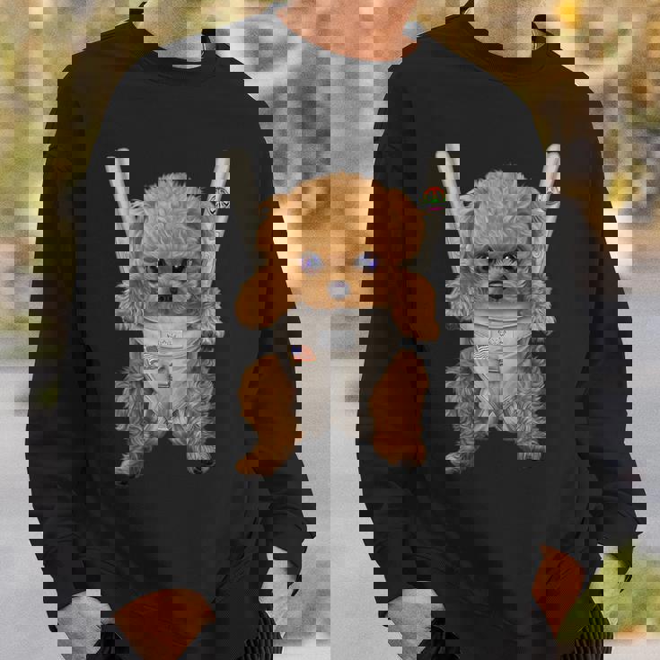 茶毛 プードル いぬ 犬 抱っこ 抱っこ紐 スウェットシャツ 彼への贈り物