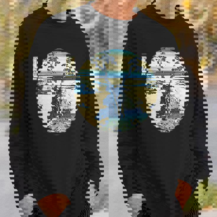 葛飾 北斎 信州諏訪湖 有名なヴィンテージアート スタイリッシュ スウェットシャツ 彼への贈り物