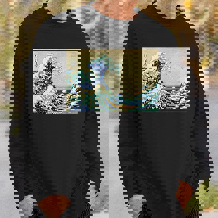 葛飾 北斎 神奈川沖浪裏 有名なヴィンテージアート スタイリッシュ スウェットシャツ 彼への贈り物