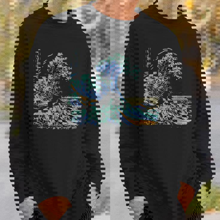 葛飾 北斎 神奈川沖浪裏 有名なヴィンテージアート スタイリッシュ Great Wave Hokusaitylish スウェットシャツ 彼への贈り物