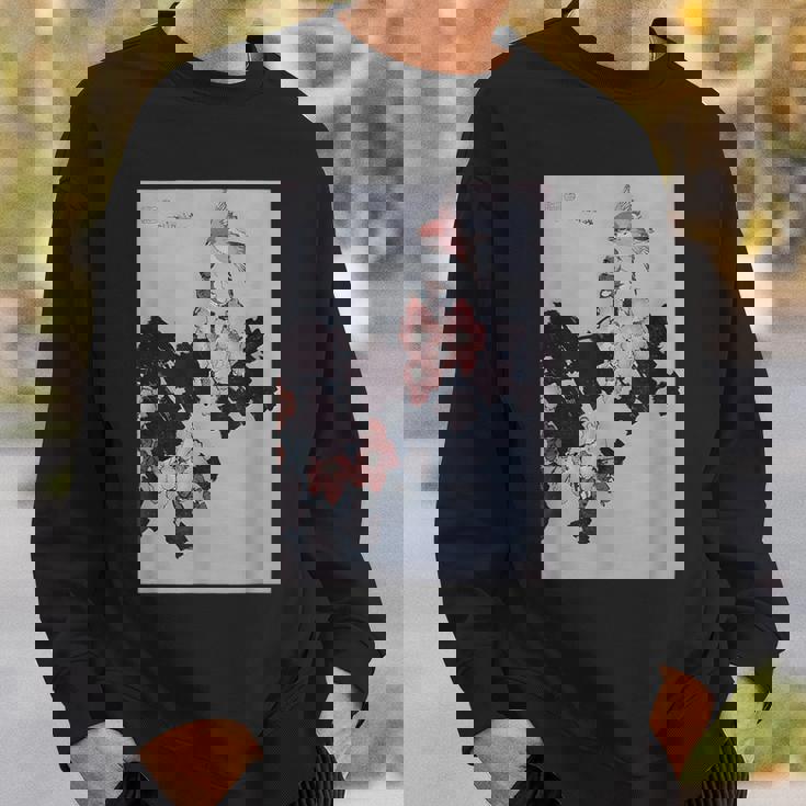 葛飾北斎作 ハイビスカスとスズメ スウェットシャツ 彼への贈り物