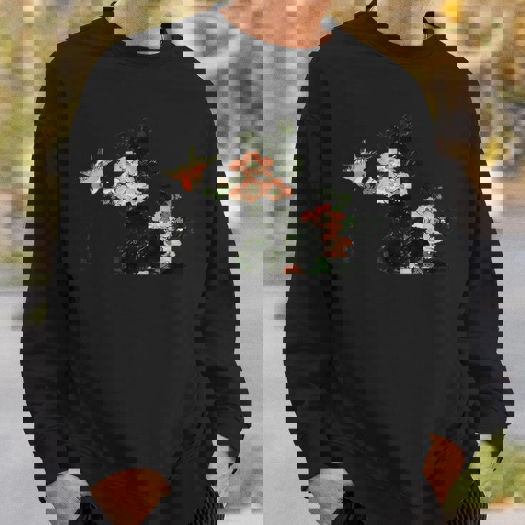 葛飾北斎作「ハイビスカスとスズメ」1830 スウェットシャツ 彼への贈り物