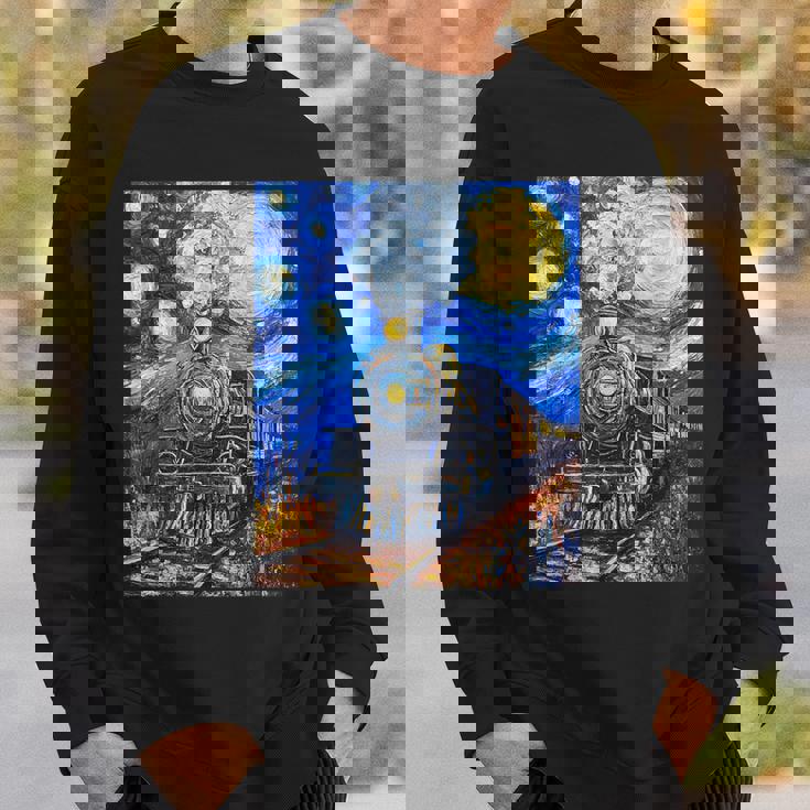 蒸気機関 蒸気機関車 ヴィンテージ ゴッホ 機関車 列車 スウェットシャツ 彼への贈り物