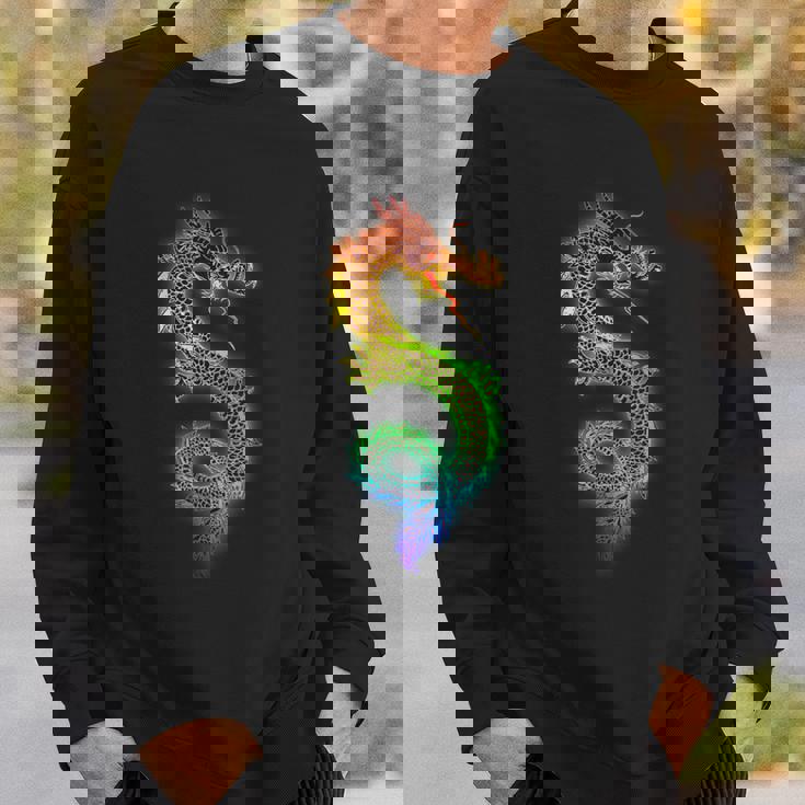 虹と中国の龍 スウェットシャツ 彼への贈り物