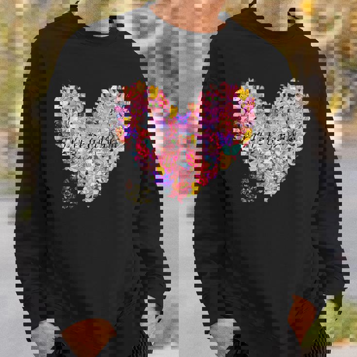 蝶 ハート かわいい 庭 スウェットシャツ 彼への贈り物