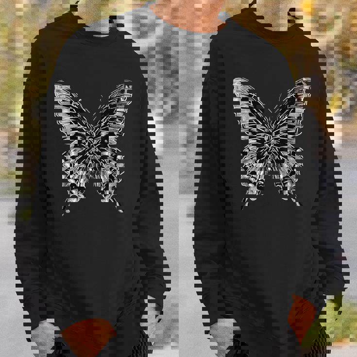蝶 蝶の翅 蝶 昆虫 蝶 スウェットシャツ 彼への贈り物