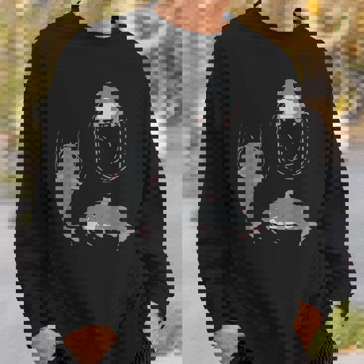 袋に入った魚 ナマズ スウェットシャツ 彼への贈り物