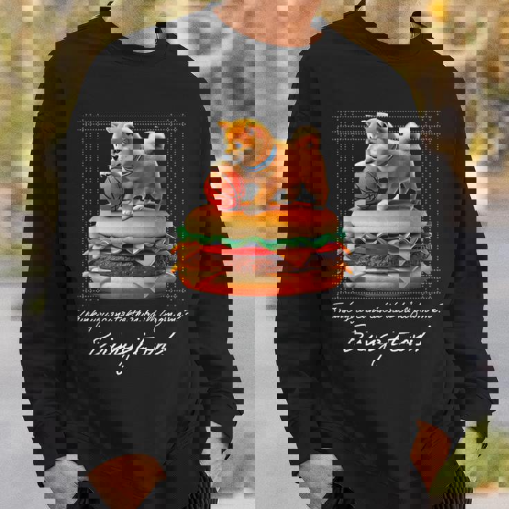 豆しば バスケットボール 豆柴 可愛い おしゃれ 面白い 動物 スポーツ 英字 ハンバーガー 犬 日本犬 柴犬 スウェットシャツ 彼への贈り物