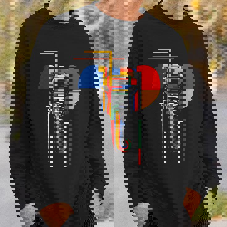 象 抽象 動物 アート 幾何学模様 グラフィック 象 スウェットシャツ 彼への贈り物