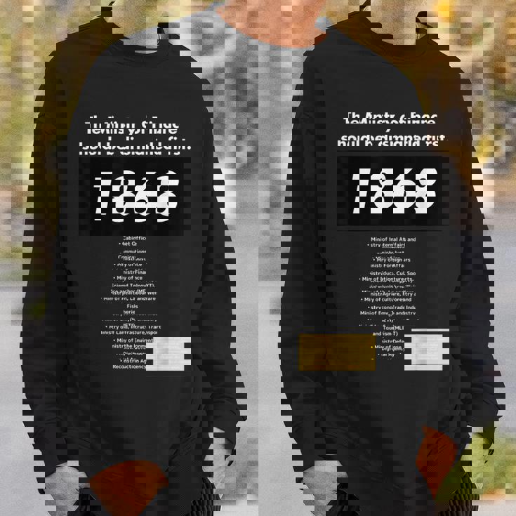 財務省解体dissolution Of The Ministry Of Finance スウェットシャツ 彼への贈り物