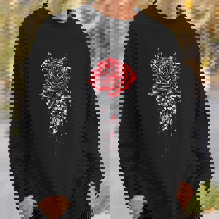 赤いバラ 花 ボタニスト 庭 花 バラ スウェットシャツ 彼への贈り物