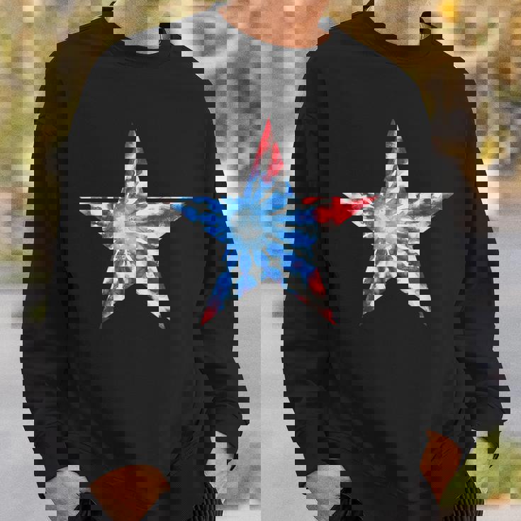 赤白と青 タイダイ 星 スウェットシャツ 彼への贈り物